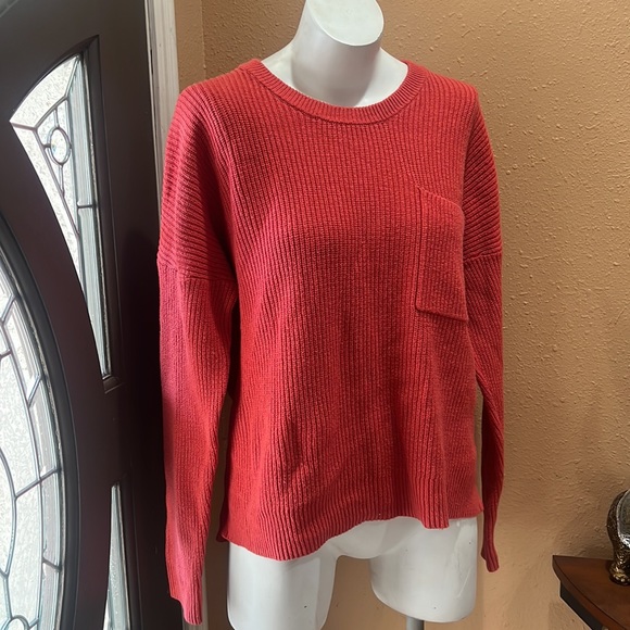 Madewell Thompson Pocket Pullover orange Sweater - Picture 3 of 7